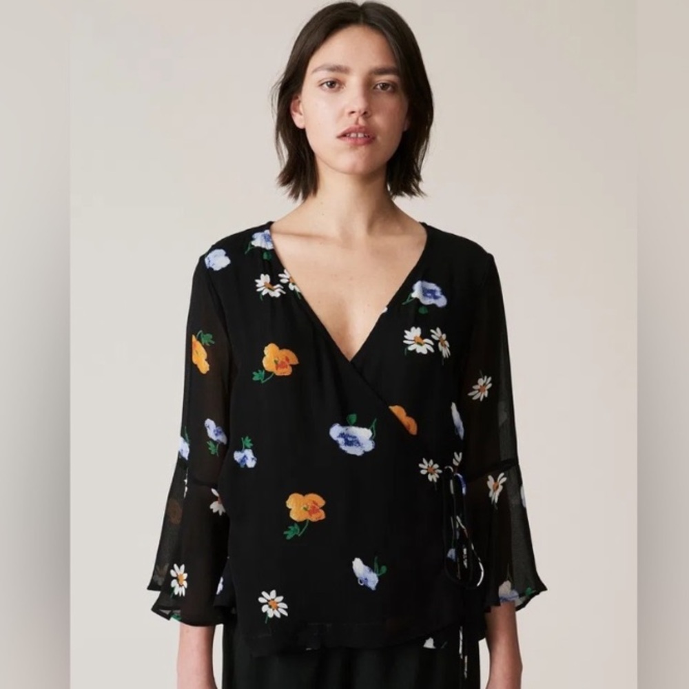 Ganni Black Dainty Georgette Clothing